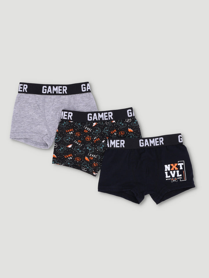 Pre-Boys 3 Pack Gamer Boxers - Black