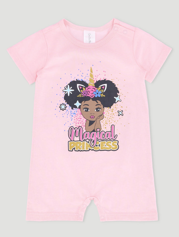 Baby Girls Magical Princess Romper - Pink