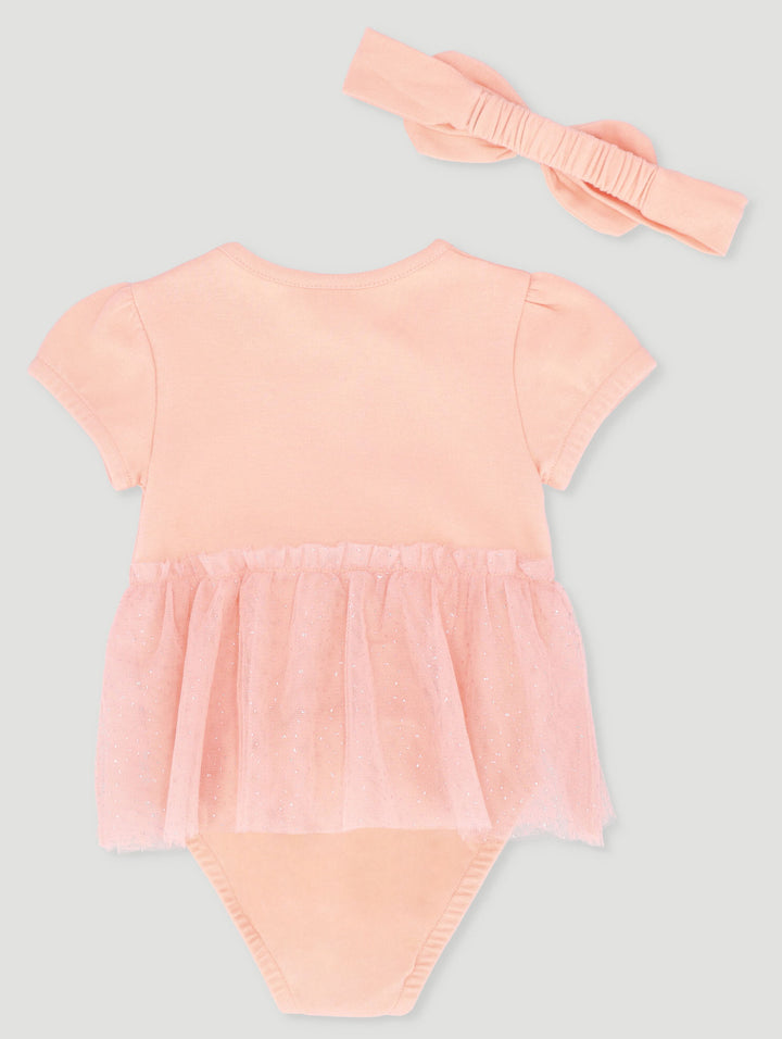 Baby Girls Foil Tulle Fashion Vest - Peach