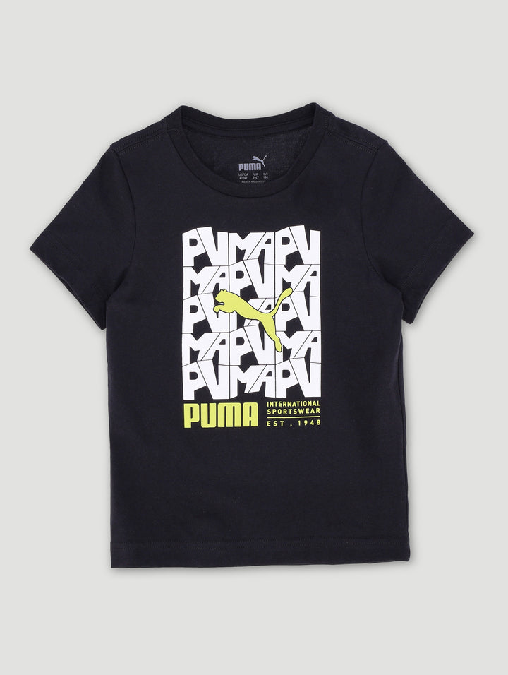 Pre-Boys Rubber Print Bf Tee - Black