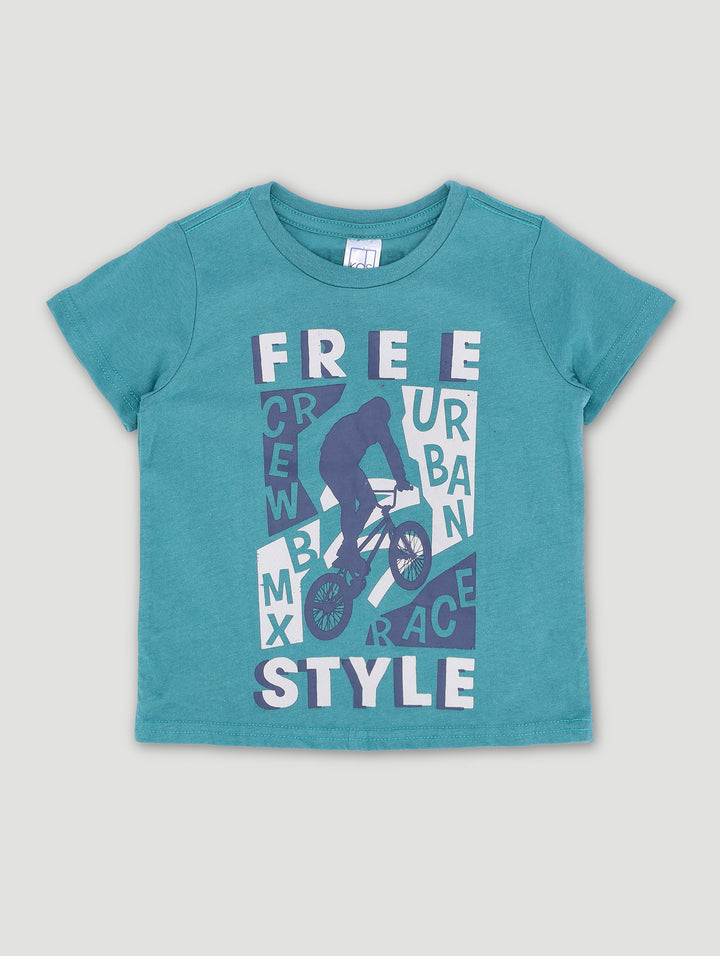 Pre-Boys Free Style Bike Tee - Teal