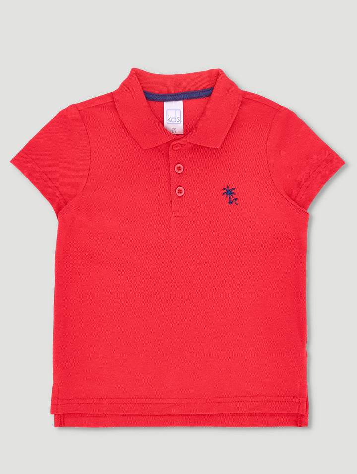 Pre-Boys Embriodered Golfer - Red