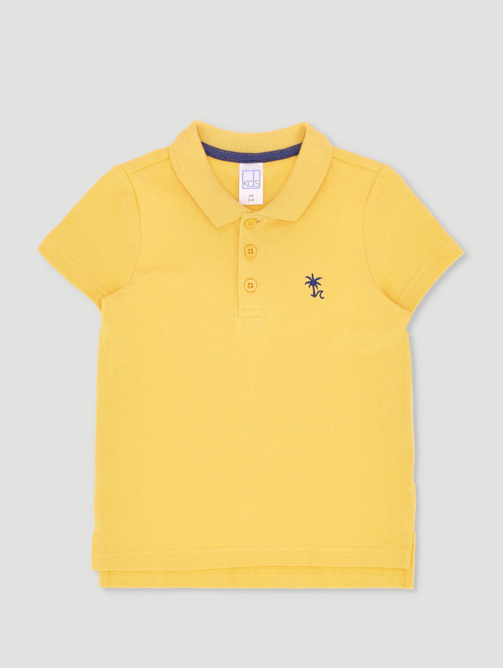 Pre-Boys Embriodered Golfer - Yellow