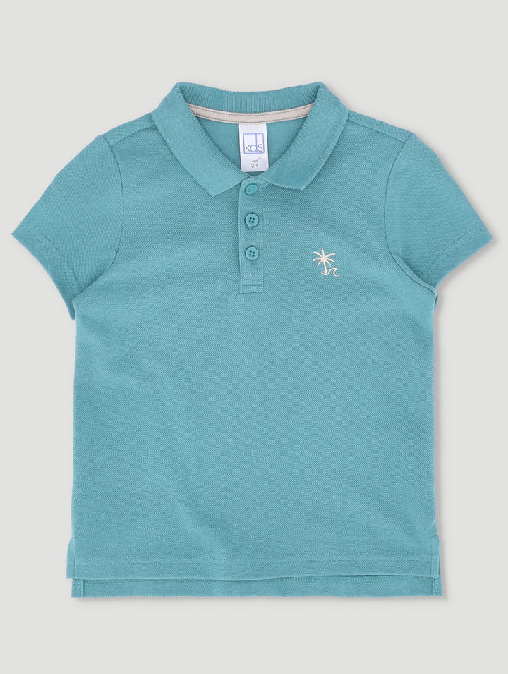 Pre-Boys Embriodered Golfer - Blue