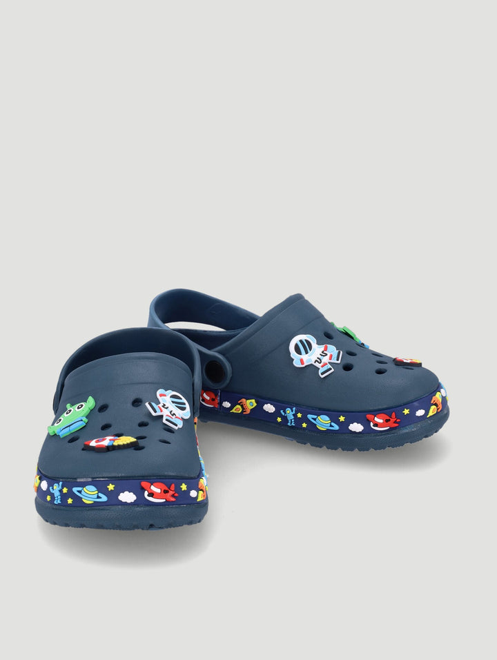 Pre-Boys Rubber Strip Space Alien Clog - Denim