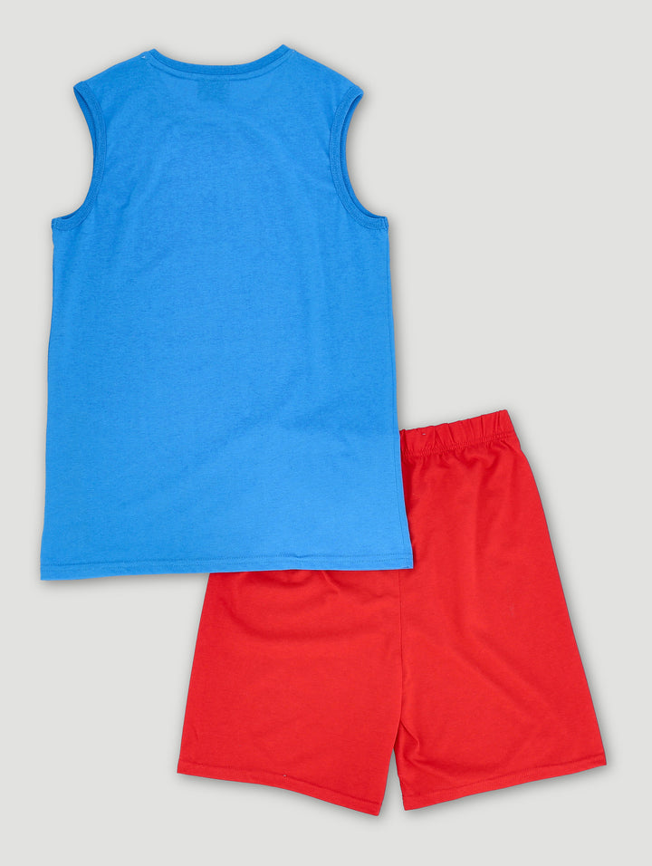 Boys Sleeveless Car Sleep Set - Red