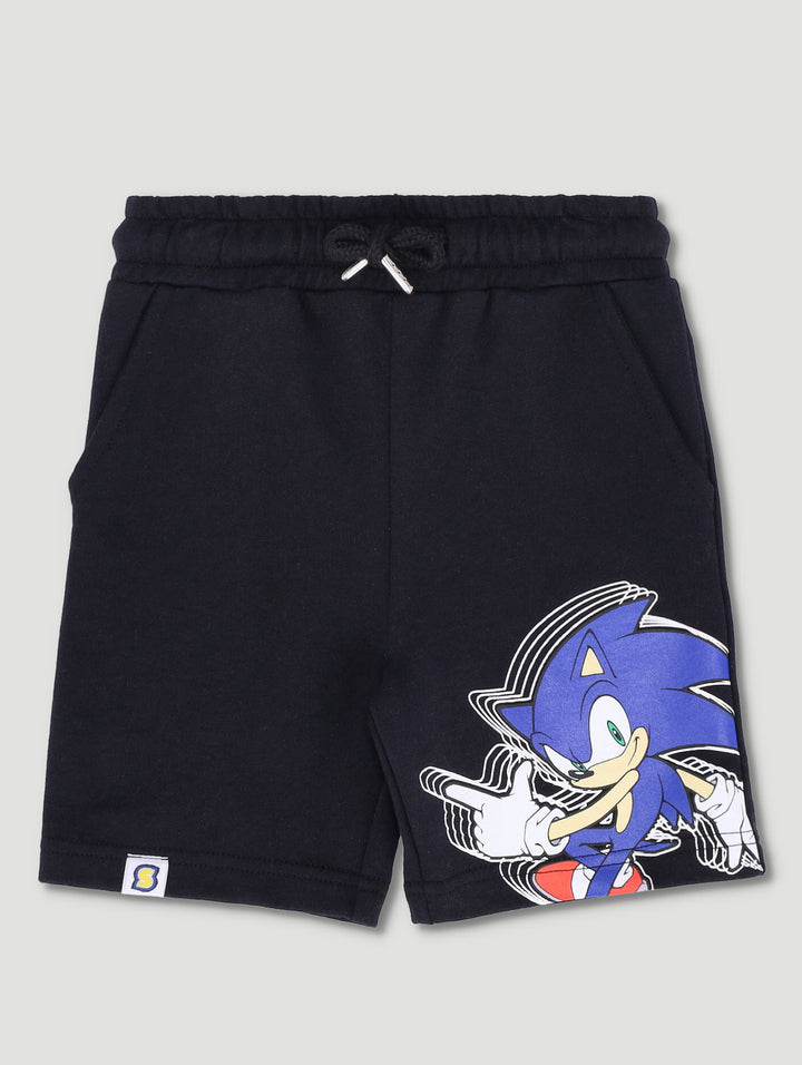 Pre-Boys Sonic Fleece Shorts - Black