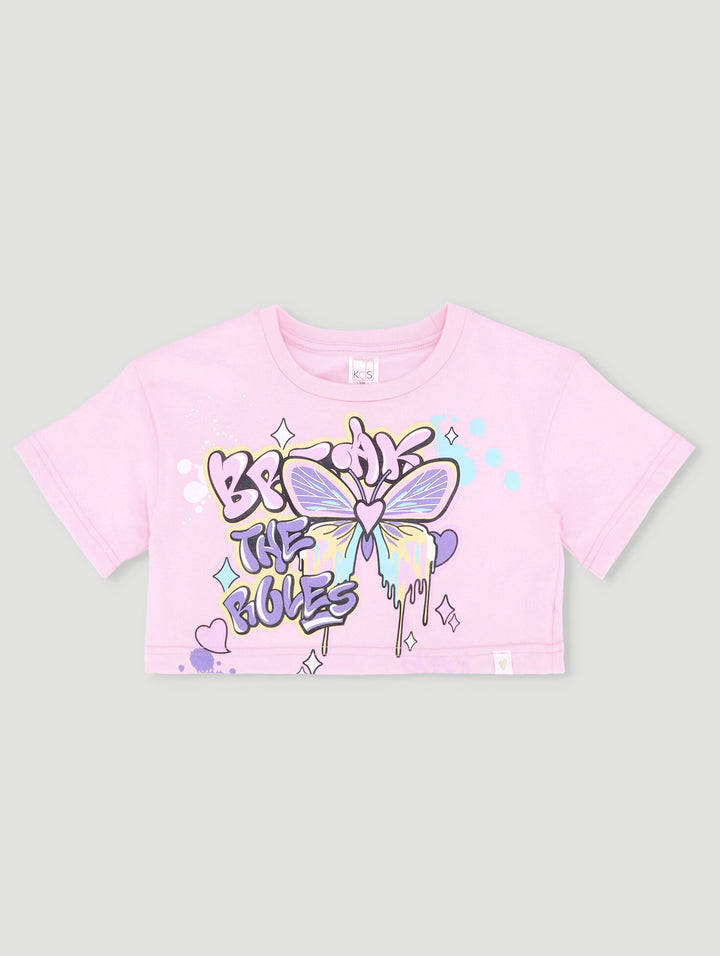 Pre-Girls Boxy Tee - Mid Pink