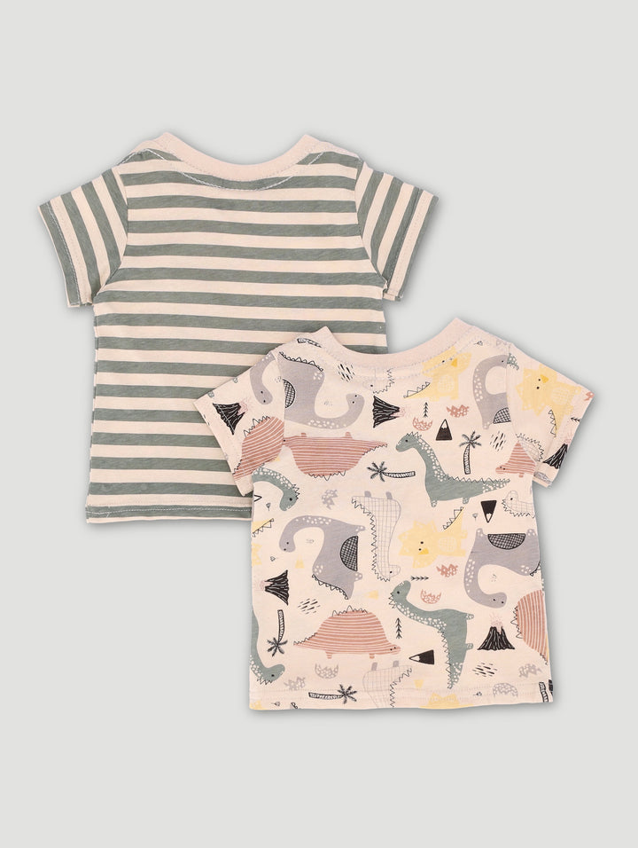 Baby Boys 2 Pack Dino & Stripe Tees