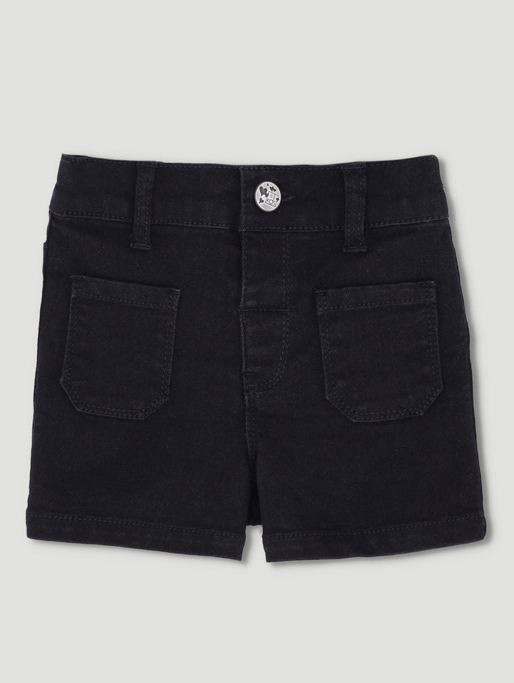 Pre-Girls Cheeky Front Pockets Shorts - Black