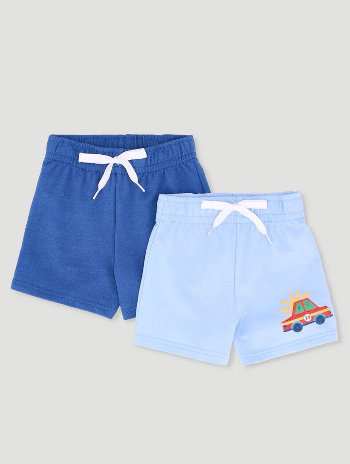 Baby Boys  2 Pack Cars Fleece Shorts