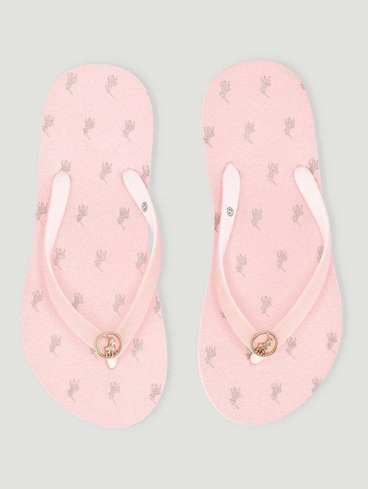 Girls Monogram Flip Flop - Pink