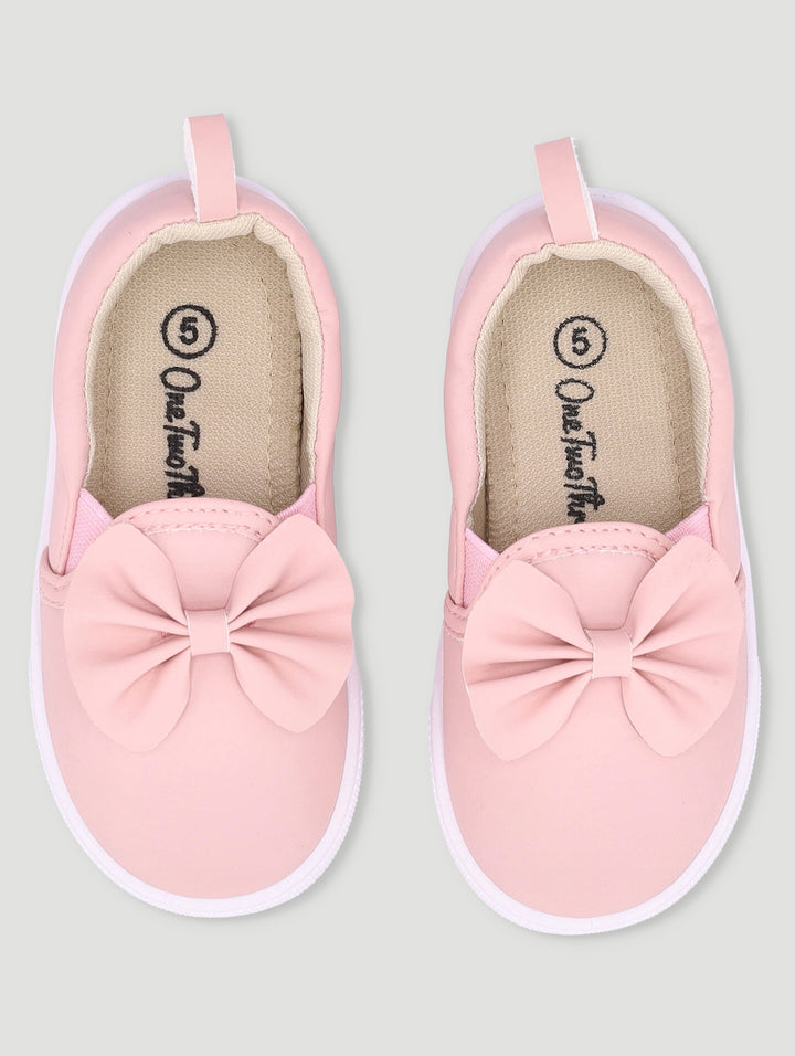 Baby Girls Bow Canvas Shoe - Pink