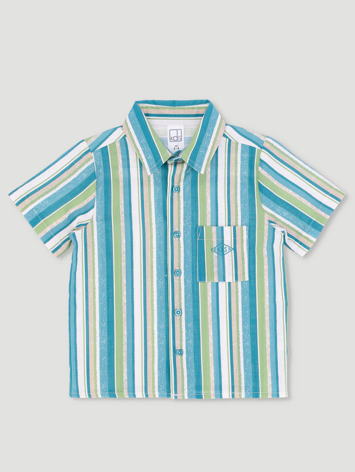 Pre-Boys Stripe Shirt - Teal