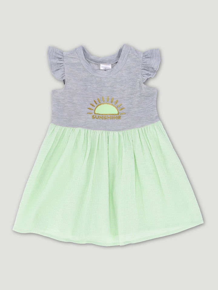 Baby Girls Sunshine Woven Knit Dress - Mint