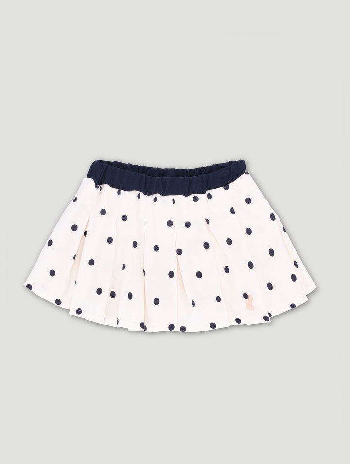 Pre-Girlsellie Polka Dot Skort - Off White