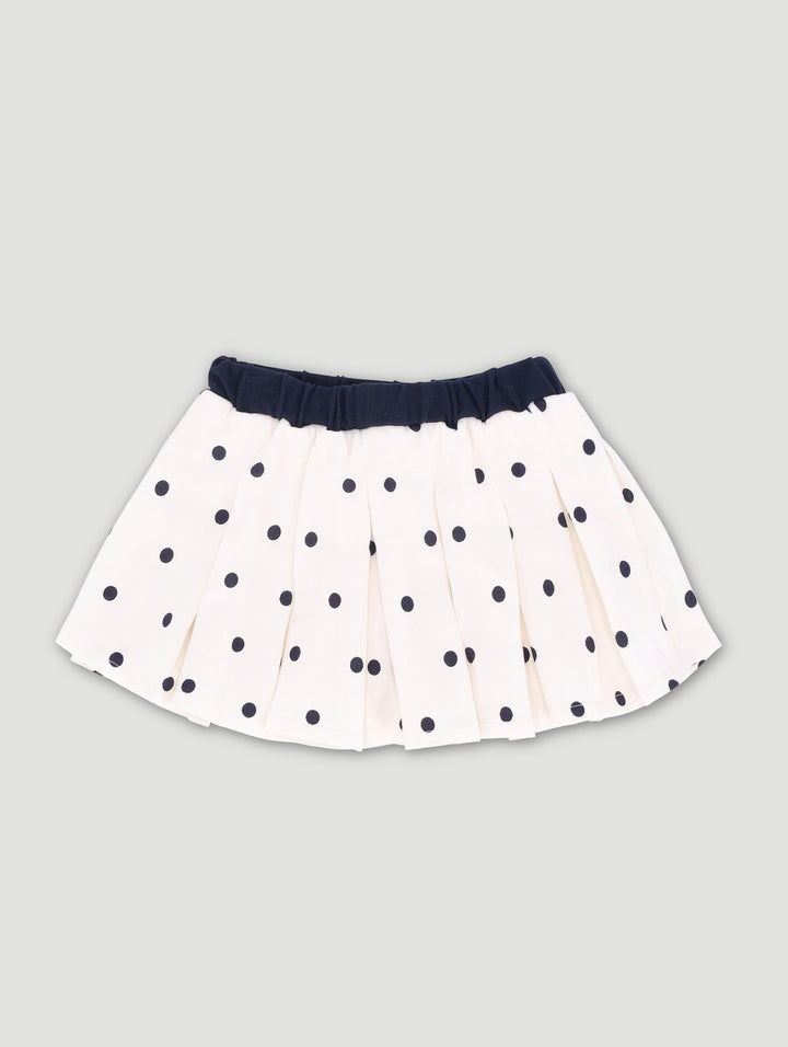 Pre-Girlsellie Polka Dot Skort - Off White