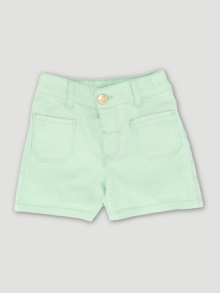 Pre-Girls Front Pockets Cheeky Shorts - Light Green