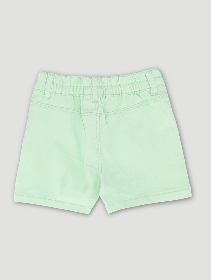 Pre-Girls Front Pockets Cheeky Shorts - Light Green