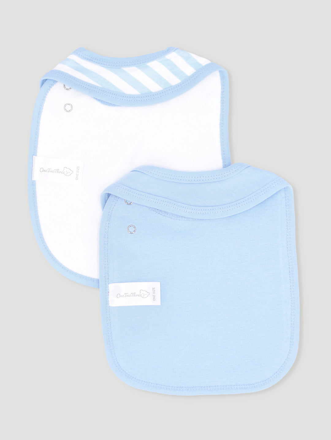 Baby Boys 2 Pack Stripe Bibs - Light Blue