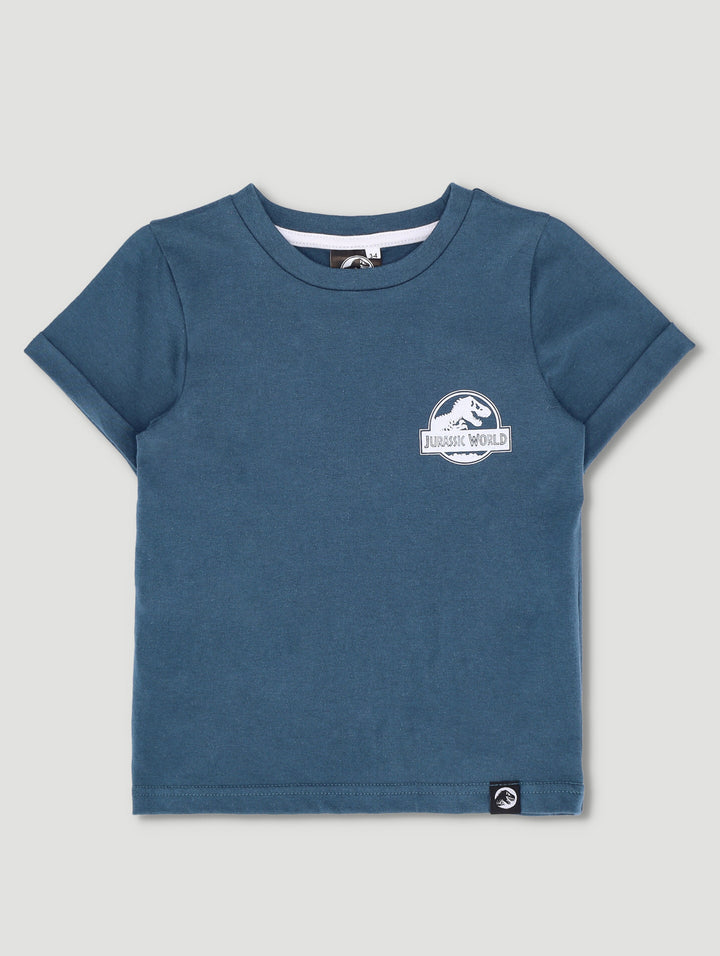 Pre-Boys Jurassic Stargazer Print Tee - Dark Teal