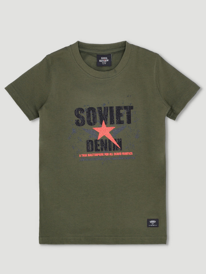 Pre-Boys Roar Tee - Olive