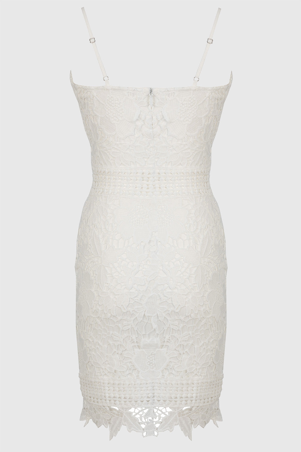 Crochet Lace Strappy Dress - White