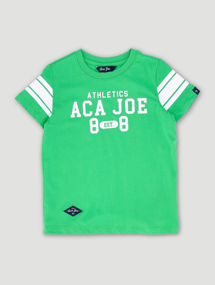 Pre-Boys Stripe Sleeve Tee - Green