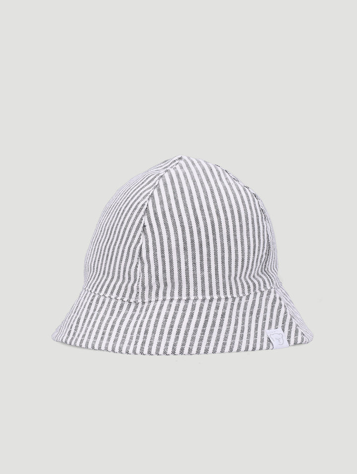 Baby Boys Striped Bucket Hat - Grey