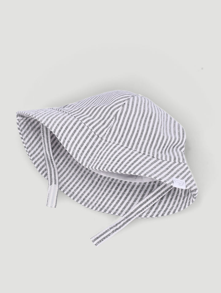 Baby Boys Striped Bucket Hat - Grey