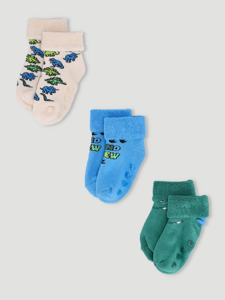 Baby Boys Dino Towelling Sock