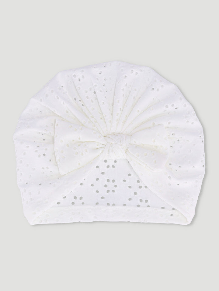 Baby Girls Anglaise Turban - White