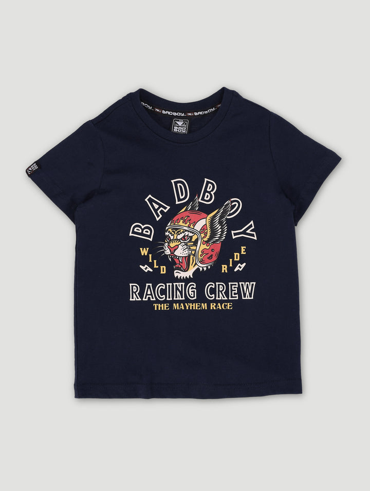 Pre-Boys Racing Crew Top - Navy