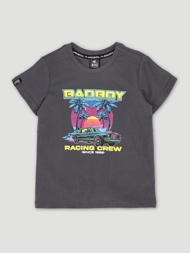 Pre-Boys Car Print Tee - Slate