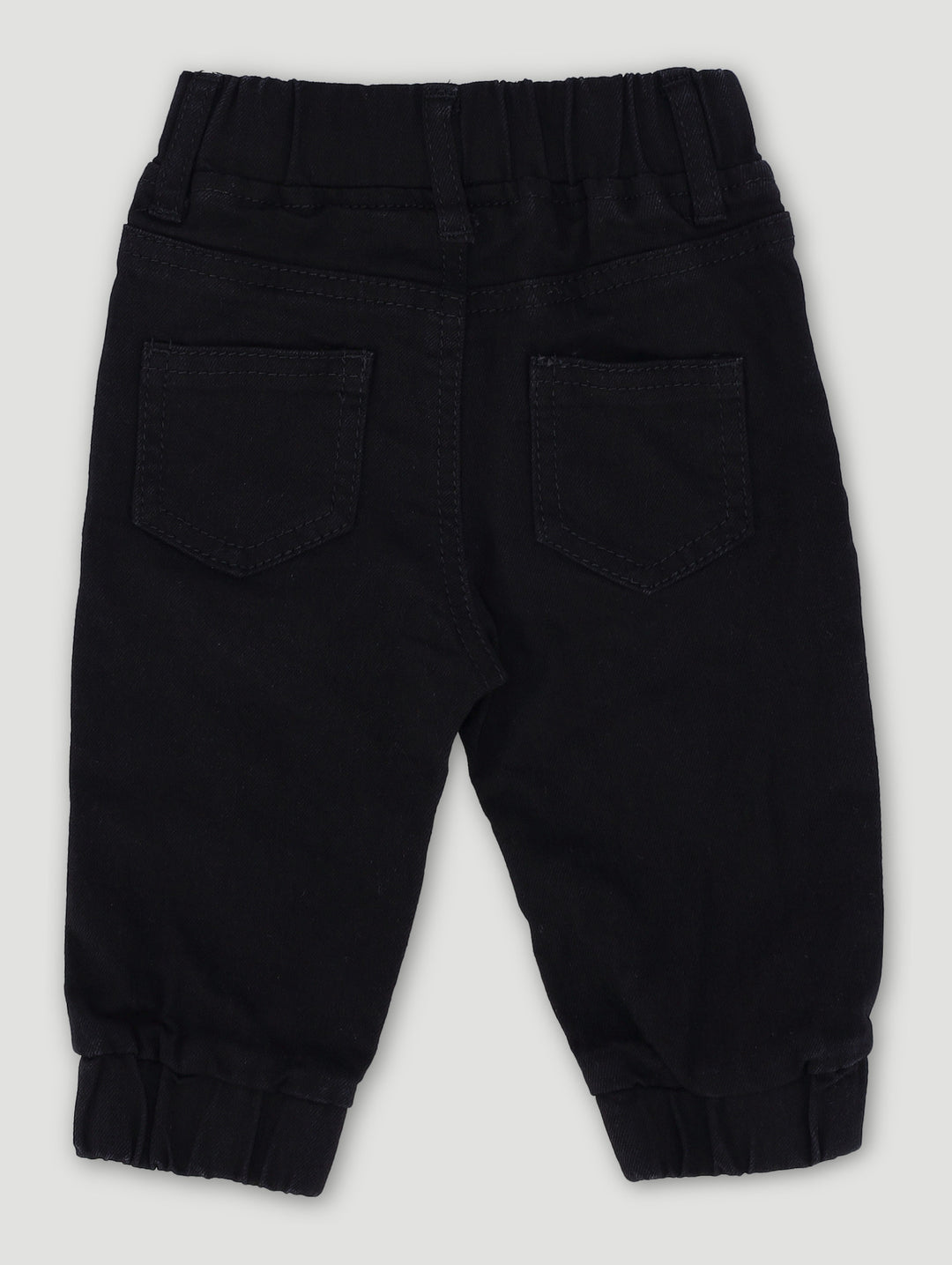 Baby Boys Acid Wash Cuffed Denim - Black