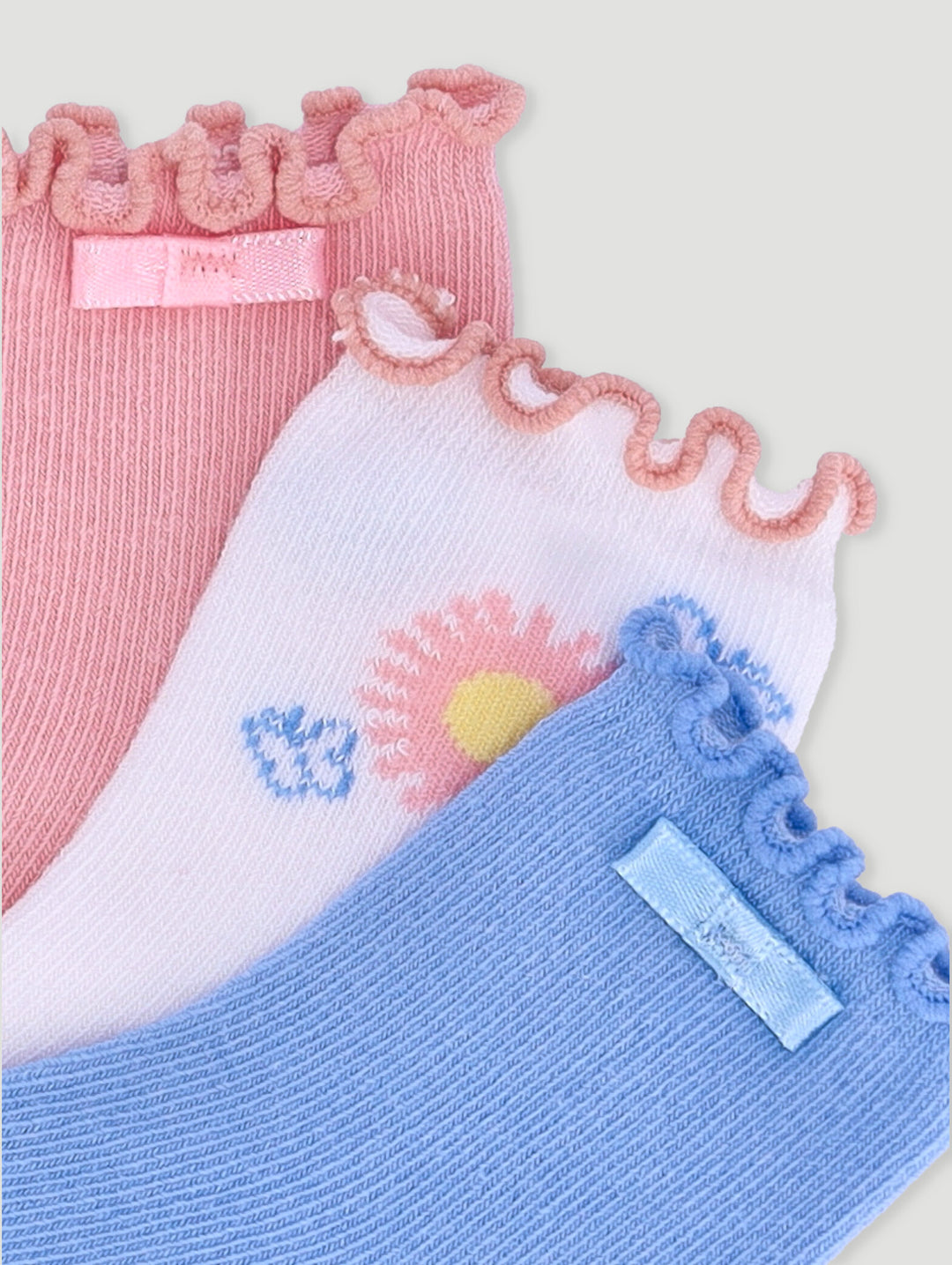 Baby Girls  Pack Sunflower Bow Socks - Pink