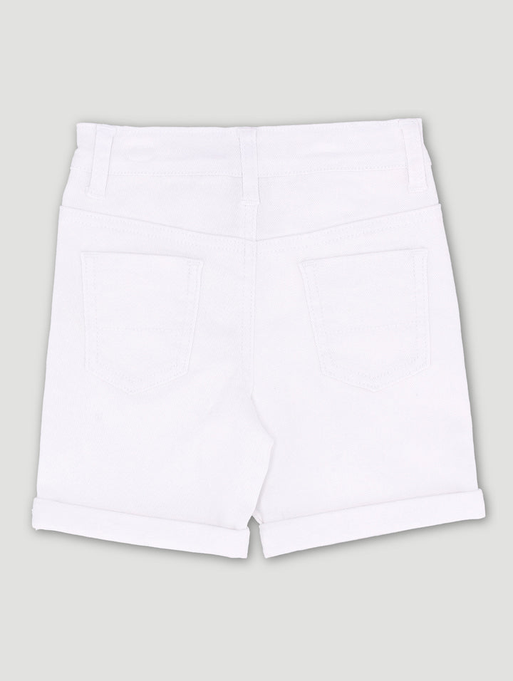 Pre-Boys Denim Short - White