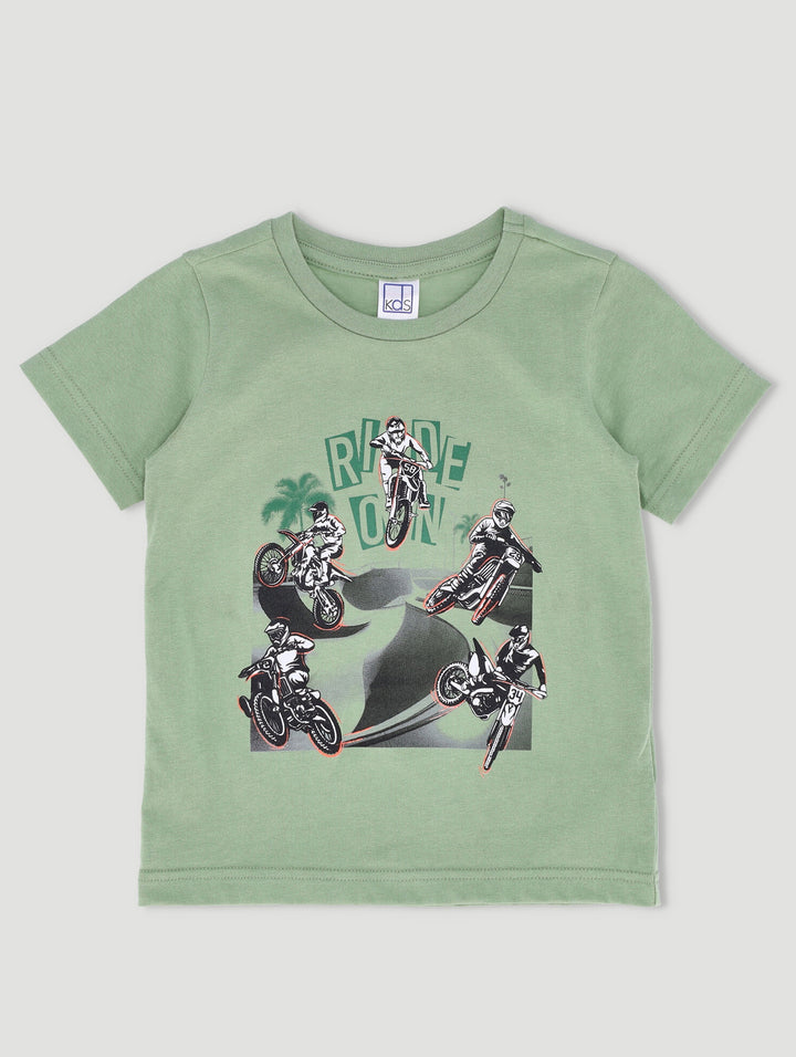 Pre-Boys Jump Bikes Tee - Mid Green