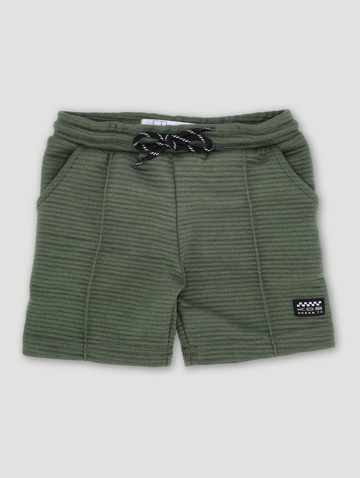 Pre-Boys Ottoman Fleece Shorts - Olive