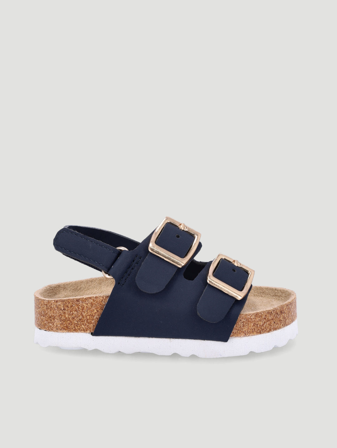 Baby Boys Matte Suede Double Buckle Sandal - Navy