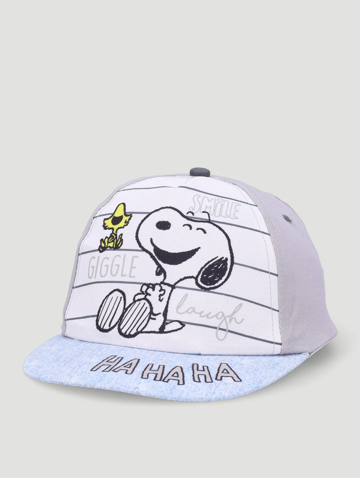 Pre-Boys Snoopy Peak Cap - Grey