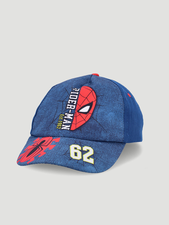 Pre-Boys Spiderman Peak Cap - Blue