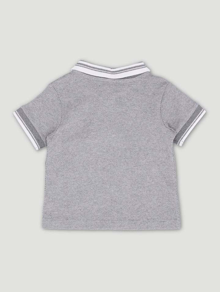 Baby Boys Textured Golfer - Grey