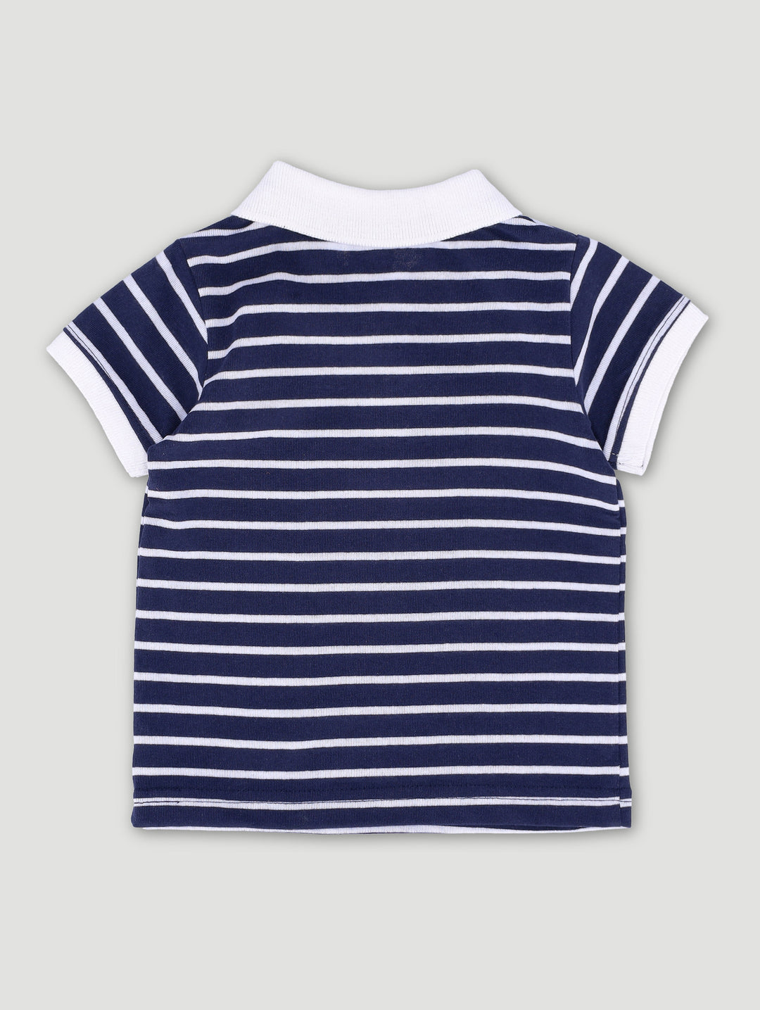 Baby Boys Stripe Golfer - White/Navy