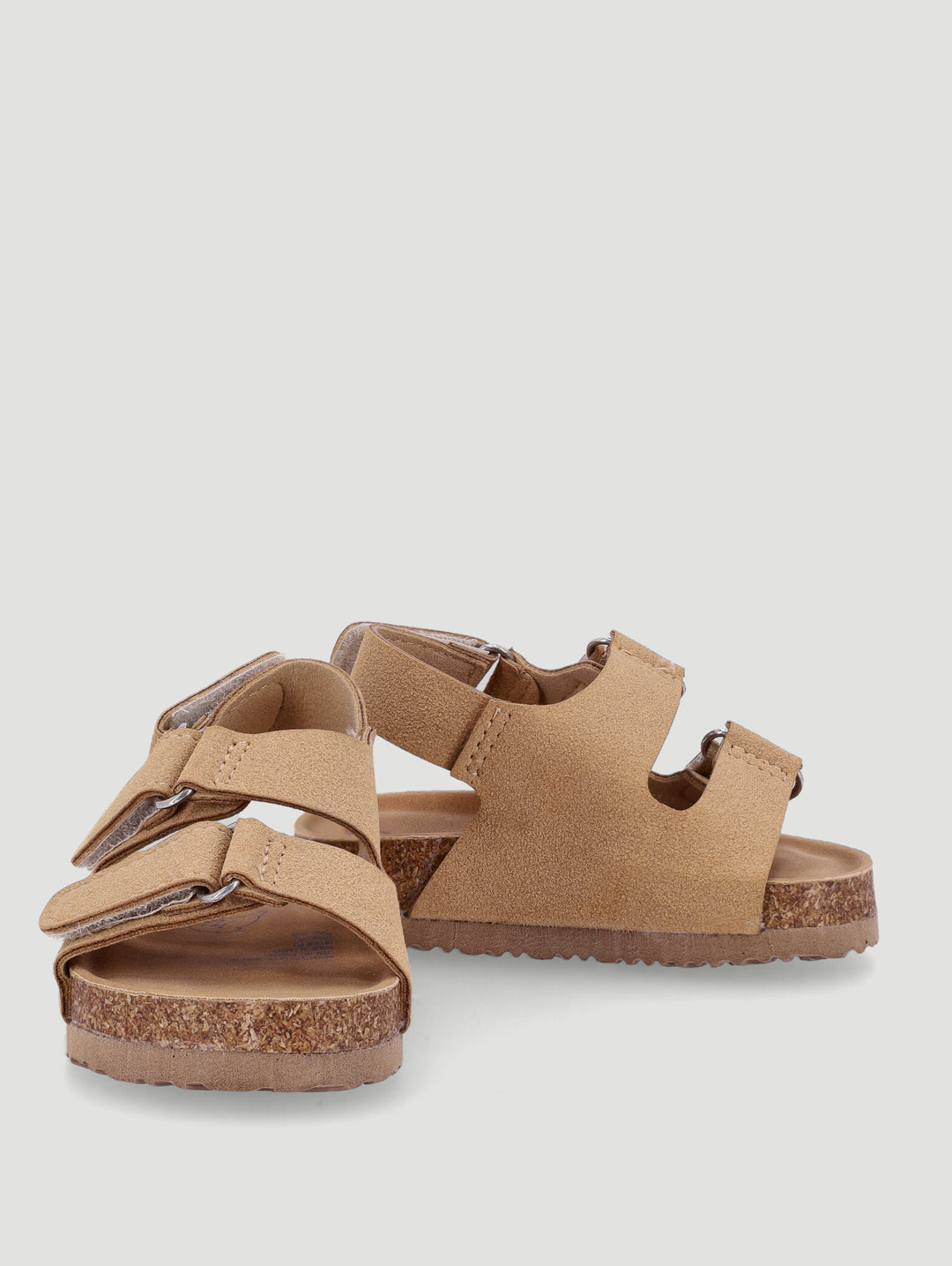 Baby Boys Matt Suede Double Velcro Buckle Sandal - Beige