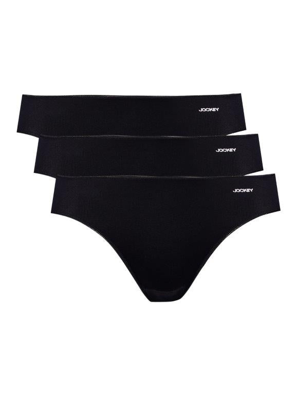 3 Pack No Panty Line Bikini Panties - Black