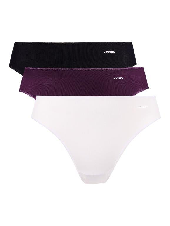 3 Pack No Panty Line French Cut Panties - Midnight Plum/White/Black