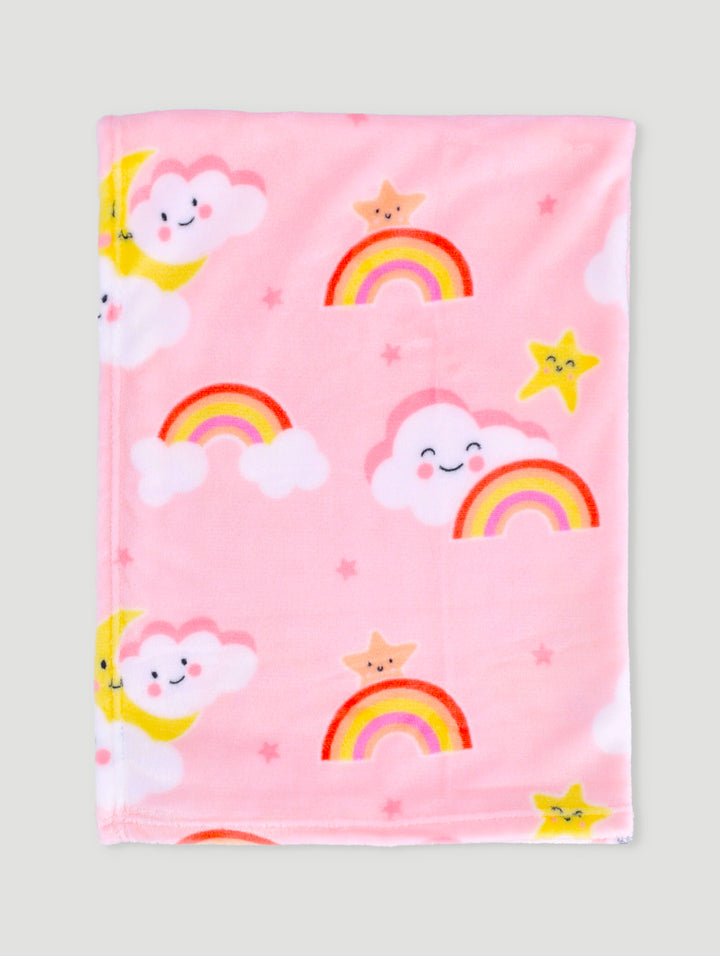 Baby Girls Rainbow Cloud Blanket - Pink