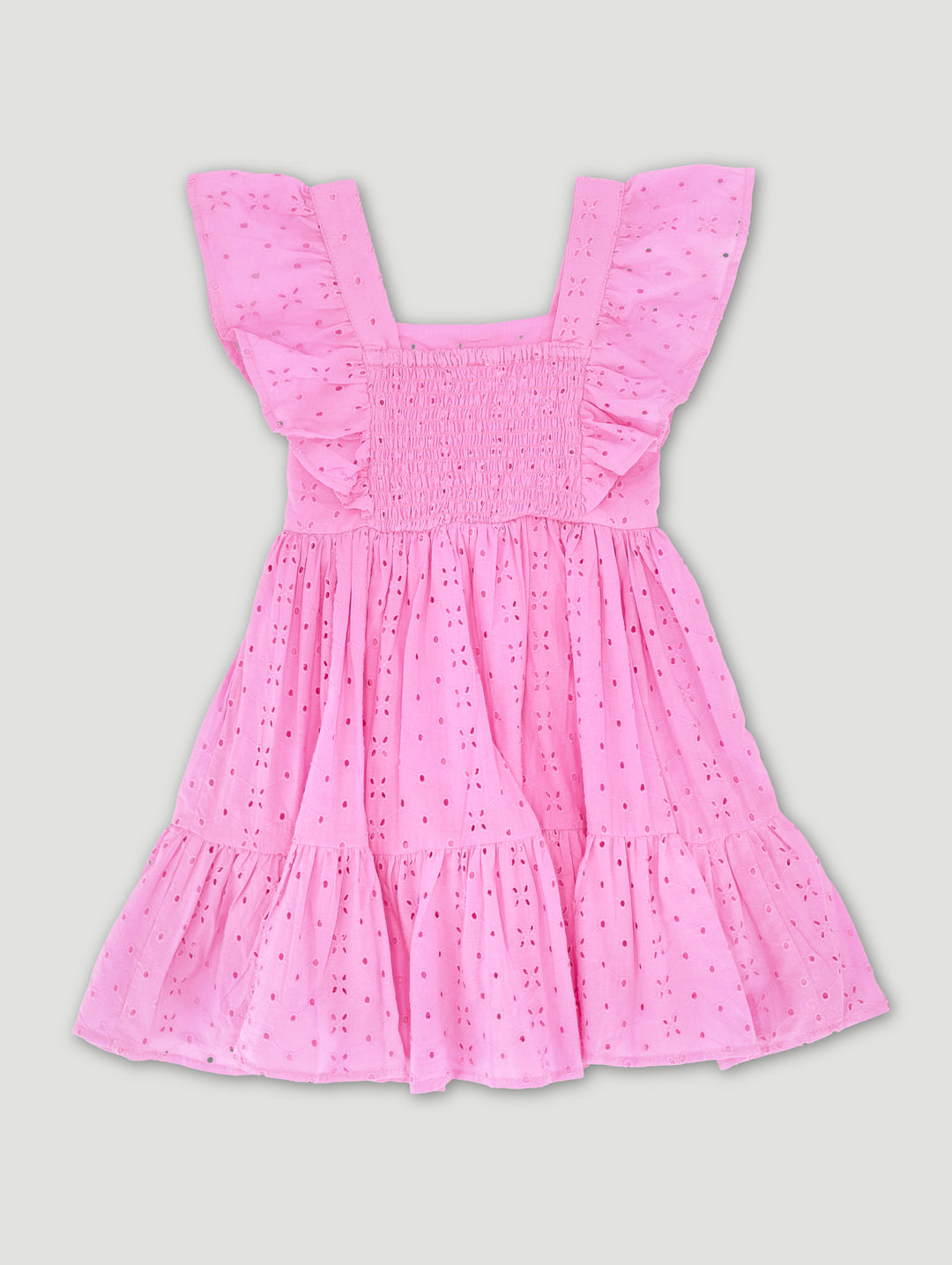 Pre-Girls Anglaise Dress - Mid Pink