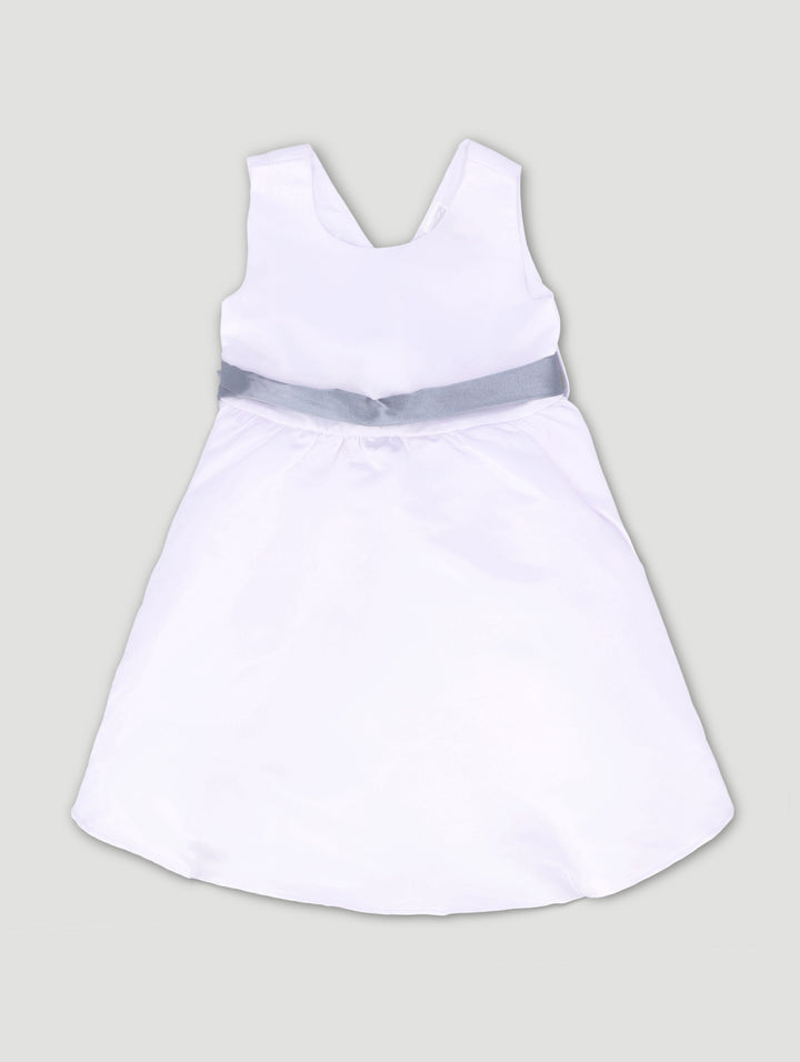 Pre-Girls Satin Graduation Dress - White